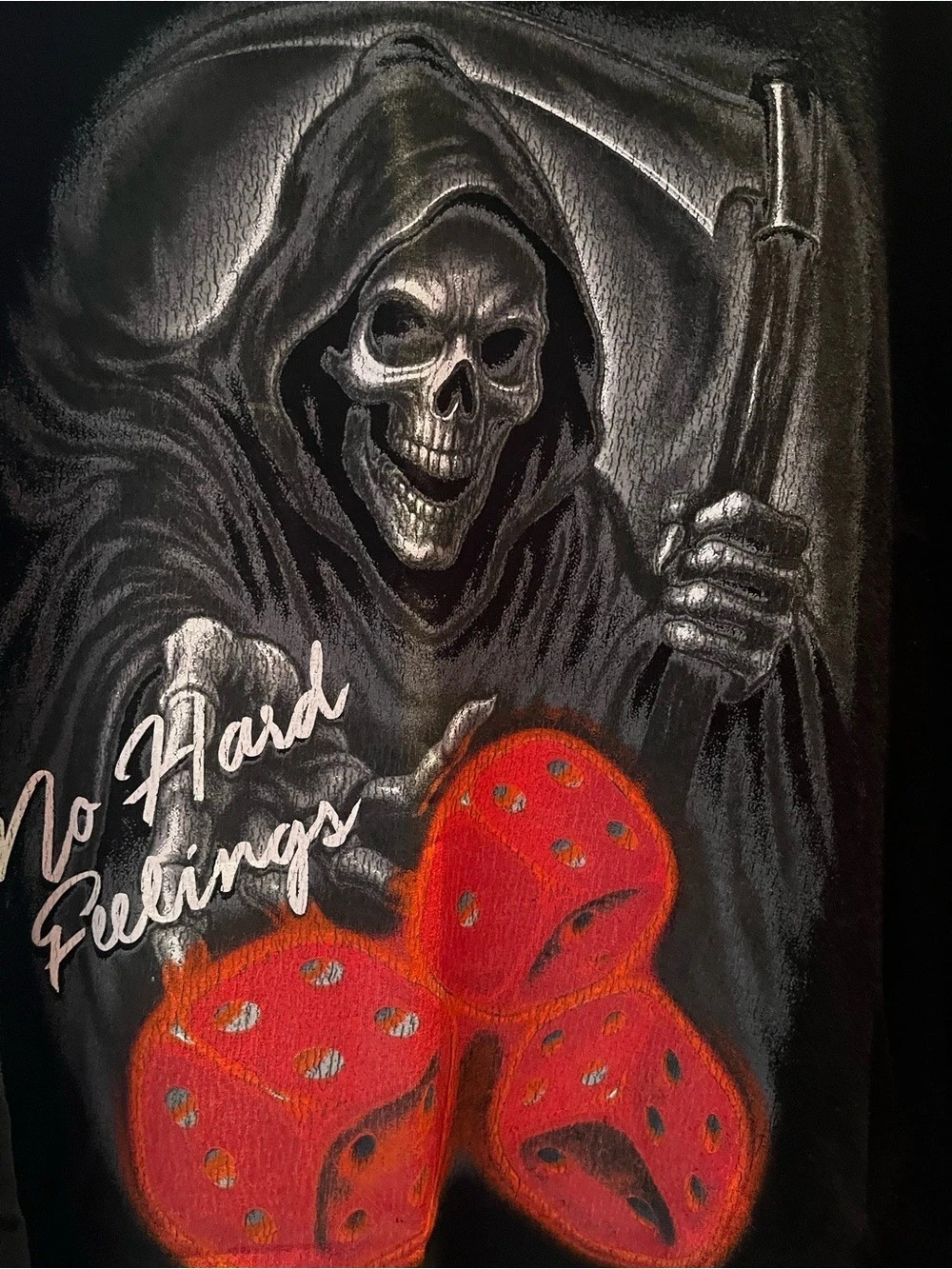BrandMakers No Hard Feelings Grim Reaper Dice T-Shirt Black & Red - Picture 2 of 3